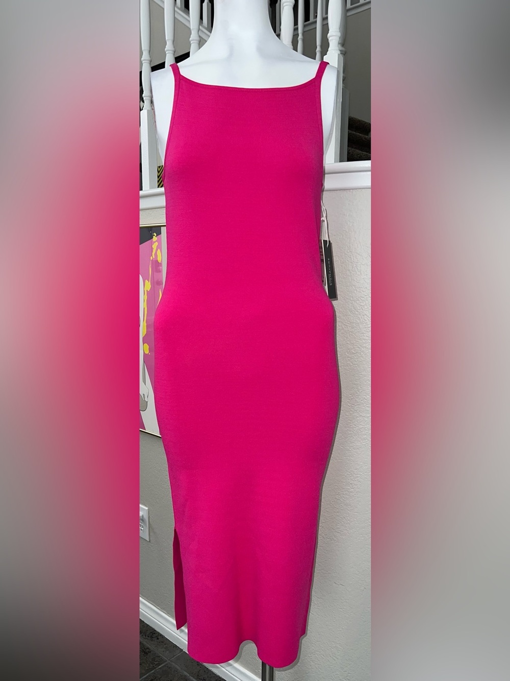 NEW! Nordstrom Women’s Fuchsia Stretchy Midi Dress